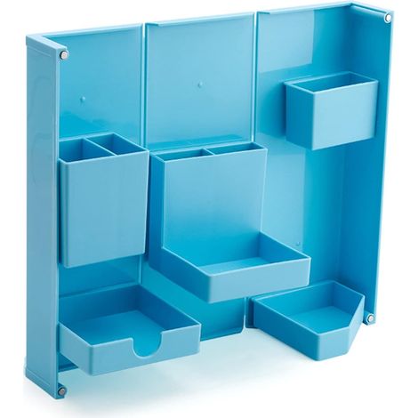 Rangement de bureau fixe pliable multifonction pour enfants huit espaces de stockage support pour fournitures scolaires et accessoires de table