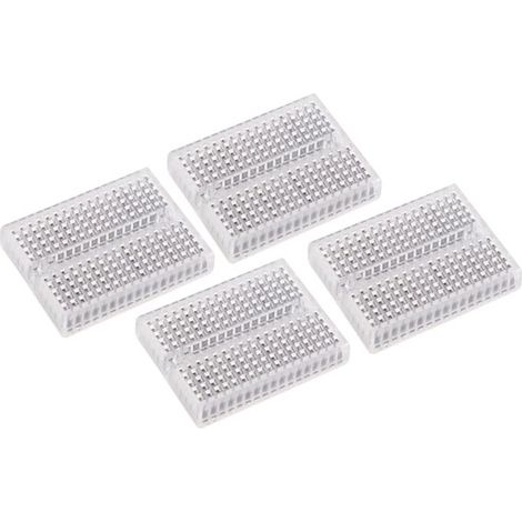 Velleman Mini protoboard, juego de 4, sin soldadura, 4 x 170 contactos, compatible con Arduino, ABS, transparente (1/2)