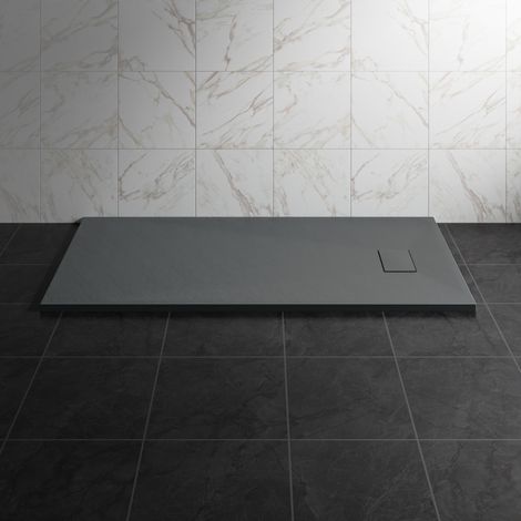 NRG 1500 x 800mm SMC Anthracite Rectangle Slate Effect Bathroom Shower Tray