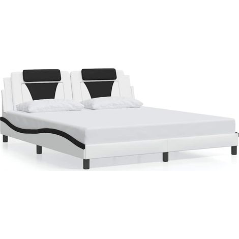 Maison Exclusive - Giroletto Viana senza Materasso Bianco e Nero 180x200 cm in Similpelle (1/5)