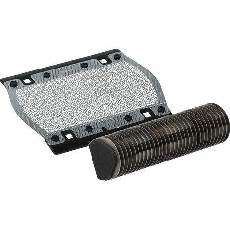vhbw 1x Klingenblock, 1x Scherblatt kompatibel mit Braun M-60g, M-60o, BS575, M-60b, M-30, M-60 Rasierer - Kombipack Schwarz Silber