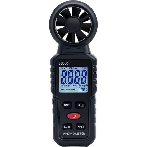 3 en 1 Anémomètre Numérique Portatif, Mesure de 0 à 45 m/s pour la Vitesse du Vent, la Puissance du Vent et la Température du Vent, Idéal pour la Navigation et le Vol (1/5)
