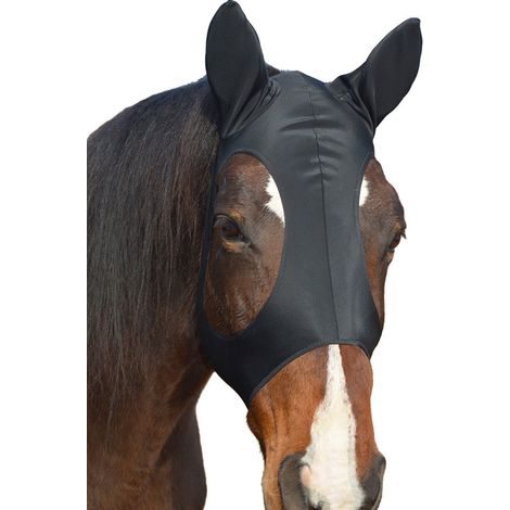 cob, blu: Lycra Anti-Fliegen Pferdemaske mit Lycra Ohrenschutz ohne Netz