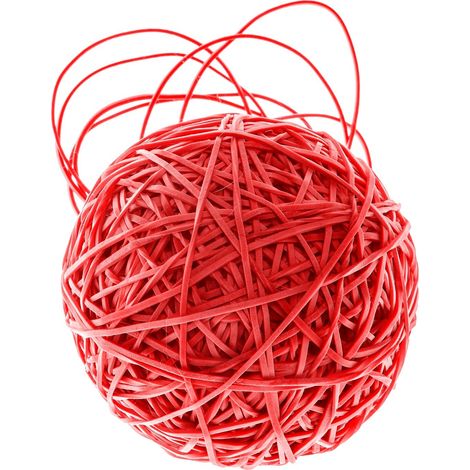 Elastico in gomma 1,5x2 mm di diametro, 120 mm, 1 kg, rosso (1/2)