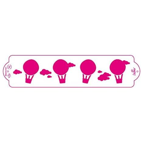 Decora stencil mongolfiere plastica trasparente 7x30 cm