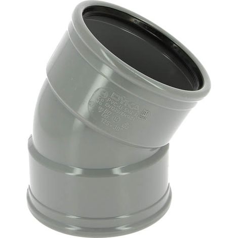 Coude de raccordement pour douche – Joint femelle-femelle 30° – Ø125 mm pour assainissement – Installation facile dans espaces confinés – Dyka