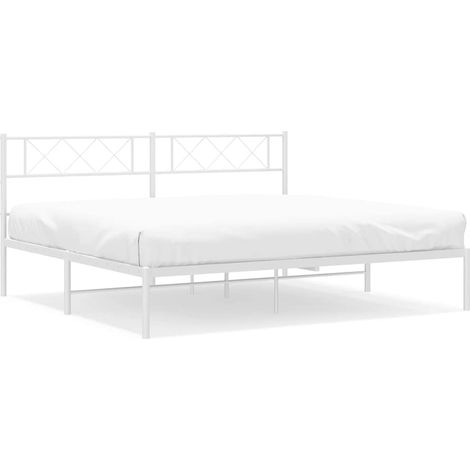 Maison Exclusive - Giroletto con Testiera Metallo Bianco 193x203 cm (1/5)