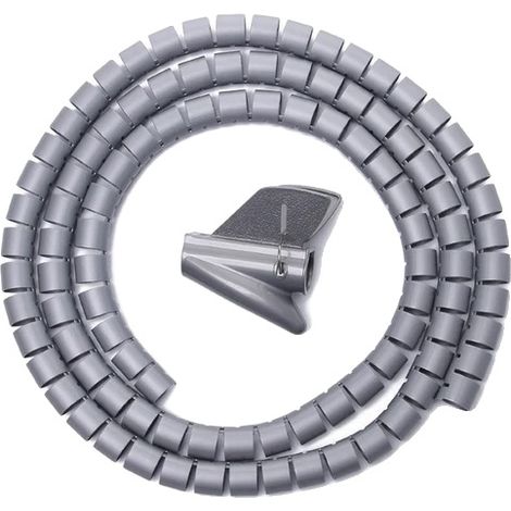 Organisateur de câbles, Protection flexible, Compatibilité polyvalente, 16mmx2m Gris (1/2)