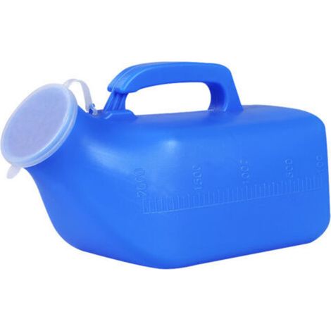 Bouteille Urinoir Portable 2000ml Unisexe avec Tuyau pour en Voyage Voiture Camping à l'Hôpital (Bleu) (1/5)