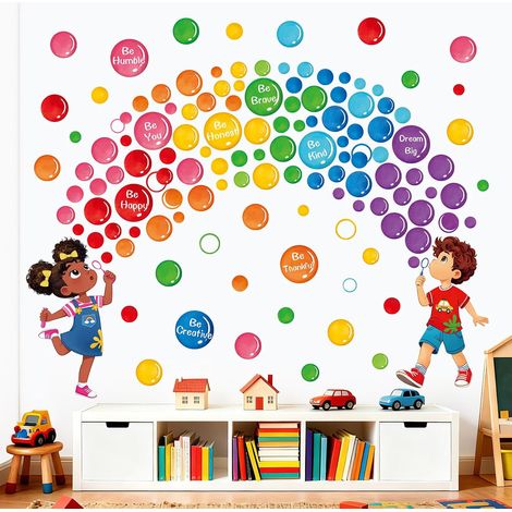 Stickers Muraux Coloré Bulles Autocollant Mural Lecture Citation (1/5)