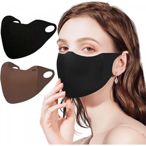 Masque facial en tissu réutilisable, coupe-vent, anti-poussière, respirant, pour temps froid (2 pièces) (1/5)