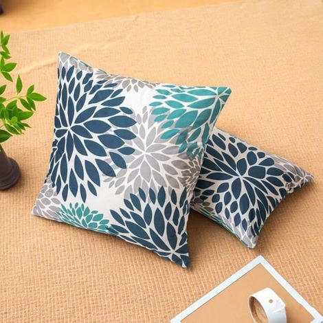 50 x 30 cm (Lot de 2), Lot de 2 Housse de Coussin Décorative Velours Bleu Canard 30x50 cm, Taie oreiller Boheme Coussin (1/5)