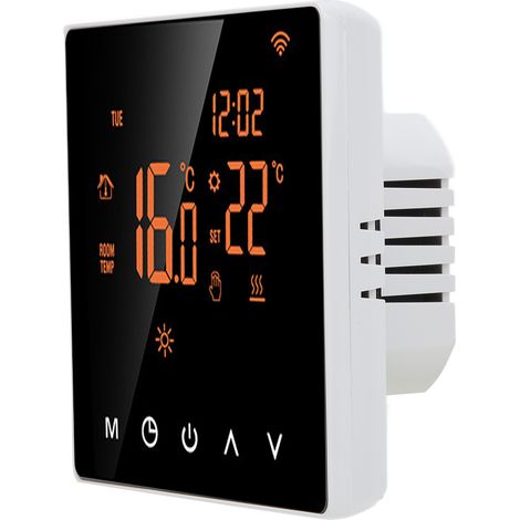 ME81H Thermostat Numérique WiFi Écran LCD Chauffage Sol Eau et Électrique Chaudière Murale Pour Tuya AC230V Fond Orange Bouton Blanc 3A (1/5)