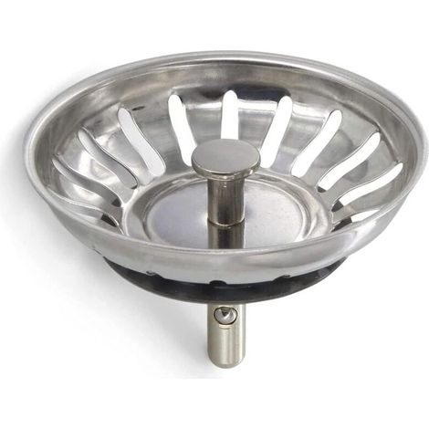 2 Pièces Bouchon Evier Cuisine INOX - Filtre Evier Universel (Dia: 78MM), Grille Evier Antiblocage, Panier pour Evier Vidange Rapide (1/5)