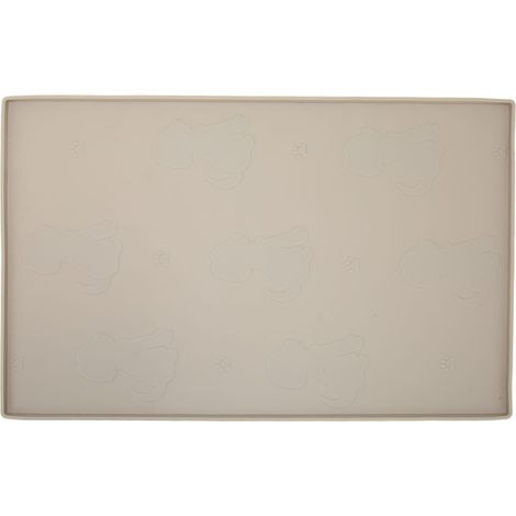 Filiyano-Tapis de sol pour petit chien en silicone de qualité alimentaire, imperméable et antidérapant, motif chiot, beige (1/5)