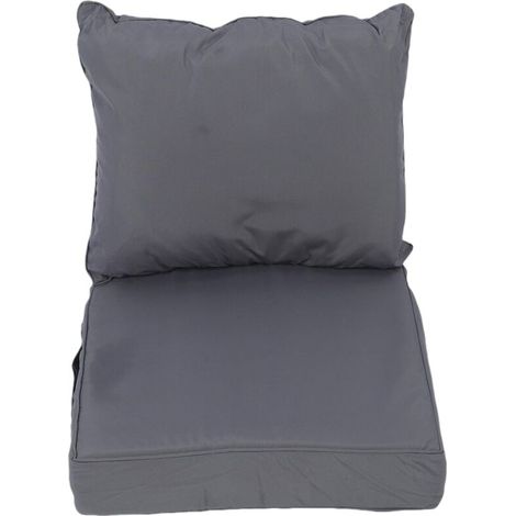 Jeffergarden Ensemble de coussins pour chaises d'extérieur en polyester imperméable et épais, comprenant un coussin d'assise et de dossier intégré, pour jardin, terrasse ou plage, gris foncé. (1/5)