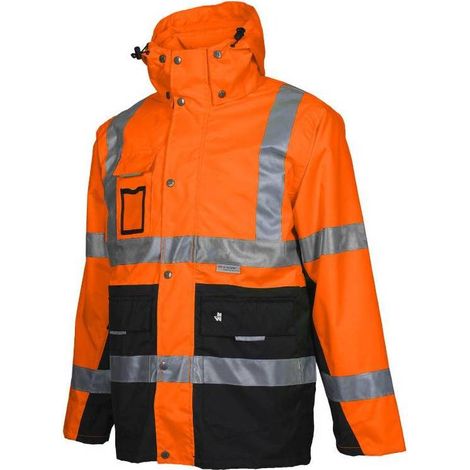 Parka Haute Visibilité de Travail Wellington - Taille S - Orange Fluo - Résistant et Confortable - D-Work
