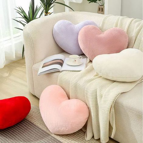 Coussin En Forme De Cœur - Décoration Pour Canapé Et Lit - Idéal Pour La Saint-Valentin - 30 cm - 1 Pièce (1/5)