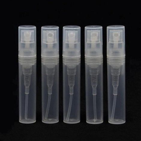 Lot de 5 mini flacons vaporisateurs vides en plastique portables de 2 ml, 3 ml, 5 ml, rechargeables (3 ml) (1/5)