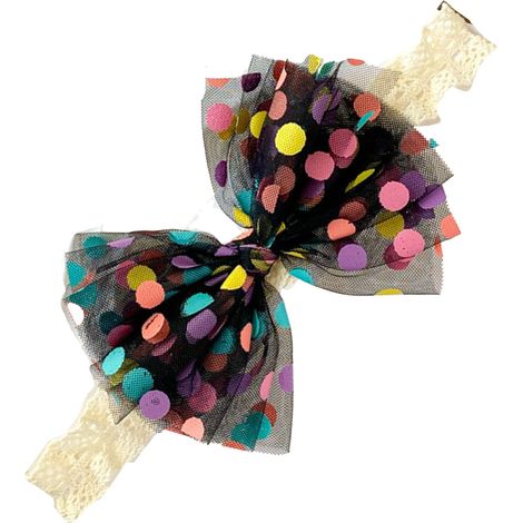 Haarspange für Babys, Regenbogenfarbenes Punktmuster, Elastisches, weiches Haarband für Babys, Foto-Requisite für Geburtstag und Jahrestag, Schwarz (1/5)