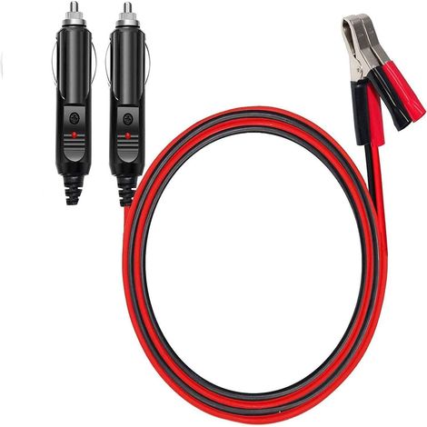 Auto-Zigarettenanzünder-Buchse, 15 A, 12 V, 24 V, mit LED, Zigarettenanzünder-Verlängerungskabel, Krokodilklemme für Auto-Zigarettenanzünder (150 cm) (1/5)