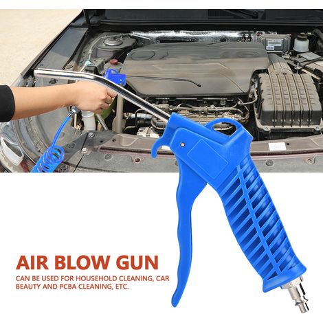 Pistolet à air comprimé bleu, kit de soufflage pneumatique avec raccord UE et tuyau en PU (1/5)