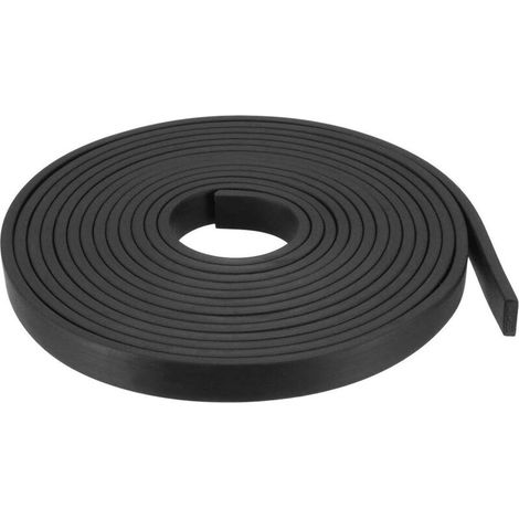 Rechteckige Gummidichtungsleiste, 10 mm breit x 3 mm dick x 3 Meter lang, schwarz (1/4)