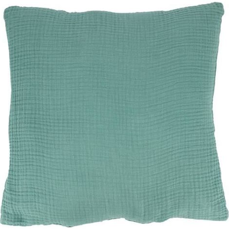 Coussin - Gaze de Coton - 40x40 cm - Bleu - Confortable - Certifié OEKO-TEX (1/4)