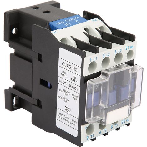 Contacteur électrique industriel AC 220V 18A CJX2-1801, sensibilité élevée, pour commande de circuits (1/3)