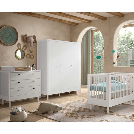 Chambre bébé Forrest: lit bébé 60x120cm, commode avec planche à (1/5)