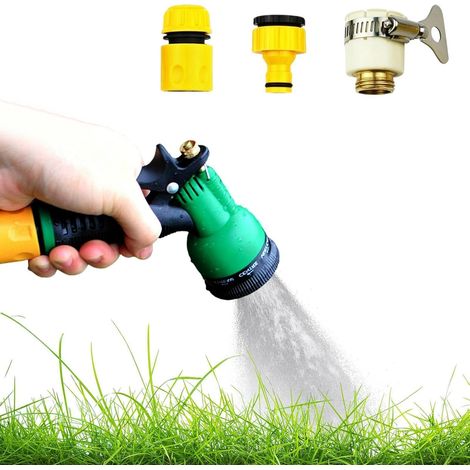 Pistolet d'Arrosage pour Tuyau Multifonction réglable Pulvérisateur À Main Haute Pression pour Cour Pelouse Extérieur Jardin Maison Arrière-cour Voiture Lavage Arrosage (1/5)