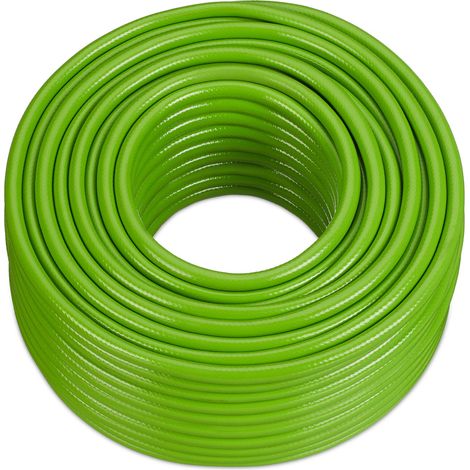 Relaxdays Garden Hose 70 m, Universal Hosepipe, 1/2 Inch, for Watering Plants, Flowerbeds & Lawns, Plastic, Light Green