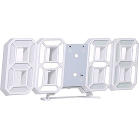 Reloj digital LED 3D, reloj de mesa electrónico, despertador, reloj de pared luminoso, caja blanca, pantalla blanca