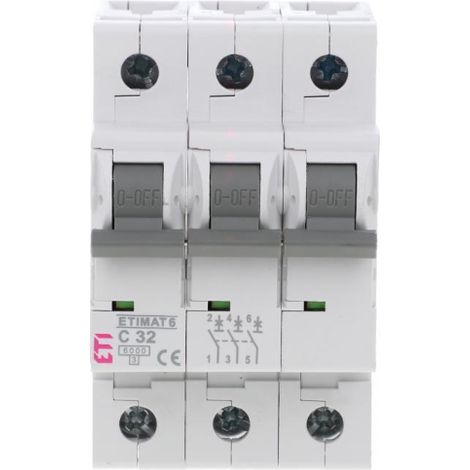 Interruttore automatico 3P C 32A 6kA AC etimat 6 002145519