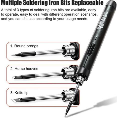 Fer à souder électrique intelligent portable USB, stylo de soudage multifonctionnel, avec fonction de réglage de la température de 300 à 450 °C, pour la réparation et l'entretien (1/5)