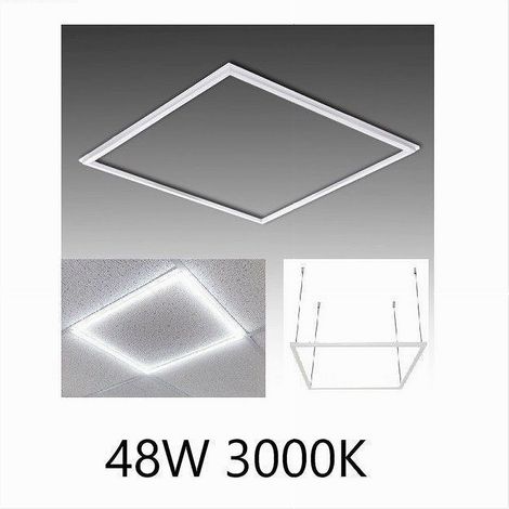 TRADE SHOP - Pannello Led Telaio Luminoso Cornice 60x60 Cm 48 W 5700lm Lampadario Sospensione Tot - -Bianco Caldo -