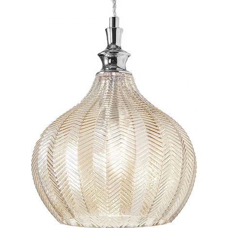 Lampadario moderno gea luce cleofe s11 e27 led vetro ocra lampada sospensione