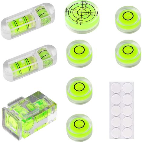 Lot de 9 Mini Niveaux à Bulle Ronds de Précision Niveau Bulle (1/5)