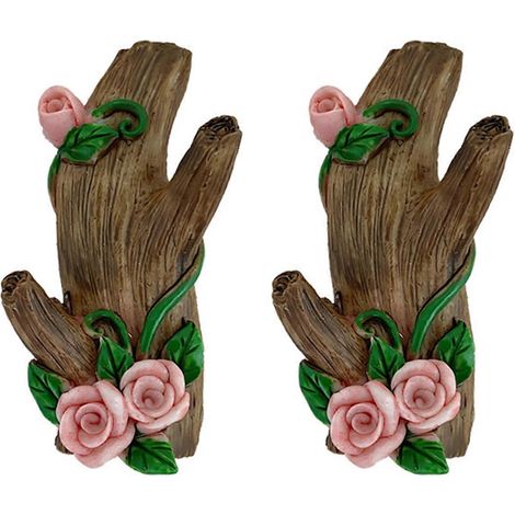 Wandhaken aus Kunstharz in Form von Blumen und Baumstämmen – selbstklebend und dekorativ – für Hüte, Taschen und Handtücher (1/5)