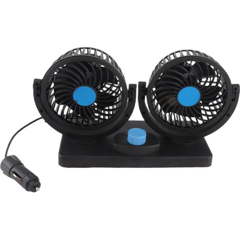 Ventilateur de voiture à double tête 12 V pour tableau de bord, orientable à 360 degrés, adapté aux voitures, SUV et camping-cars. (1/5)