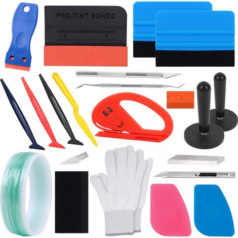 Kit de Film Teinte Vitre Voitures, Kit Outils de Film de Fenêtre de Voiture Vinyle, Kit de Teinture pour Vitres de Voiture Installation de Film en Vinyle (1/5)