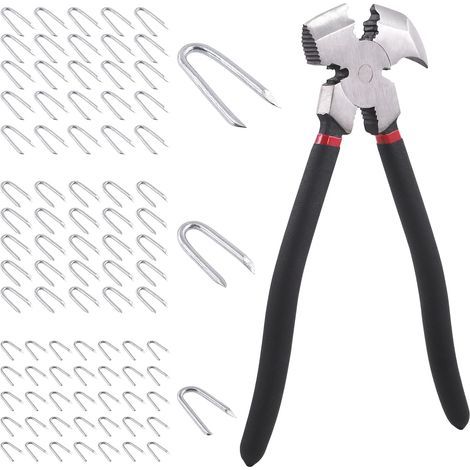 Sweet Lot de 151 pincettes clôture de 25,4 cm et 3 tailles, outils d'arrache-ongles, agrafes en fil d'acier (1/5)