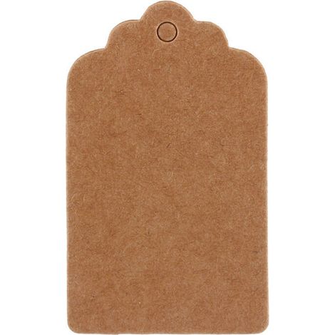 Kraftpapier-Geschenkanhänger (5 x 3 cm) für Hochzeiten und Jubiläen, Blanko-Etiketten mit Wellenrand, 100 personalisierbare Namenskarten (1/5)