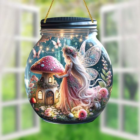 Suspension Acrylique Forme De Pot - Décoration Fenêtre Intérieure Extérieure - Pour Cuisine Salon Chambre Porche - 20 x 17 cm - 1 Pièce (1/5)