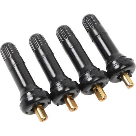 Tige de valve de pneu étanche pour capteur de pression Ford – Caoutchouc durable – Lot de 4 pièces – Installation facile sans outil (1/4)