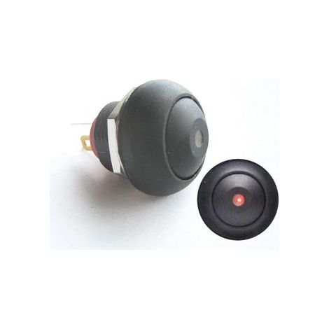 Bouton-poussoir Miniature Unipolaire à Led Rouge Off-(on)