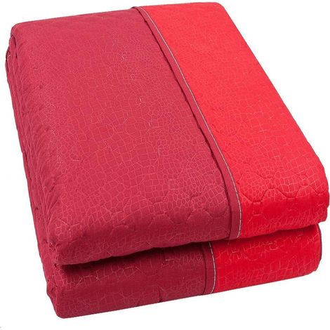 Couette Double Face Couverture Douce Couvre Lit Mi Saison Couleur Unie Bordeaux - 200X255 (1/3)