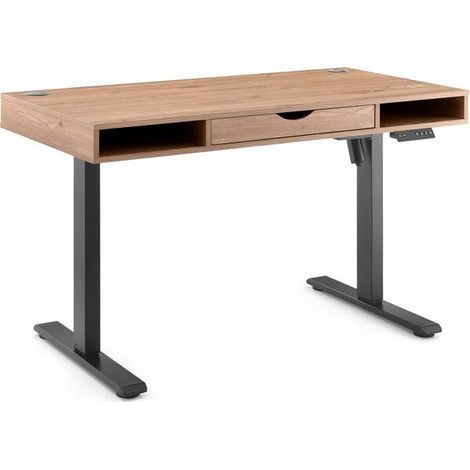 [GEBRAUCHT] B-Ware hjh OFFICE Schreibtisch Tisch Arbeitsplatz Eiche Schwarz elektrisch verstellbar (1/2)