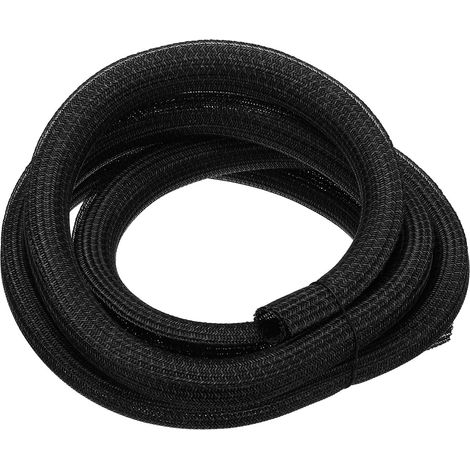 Gaine Cable Tressée Fendue 38mm Id 3Mètre en PET Noir (1/5)