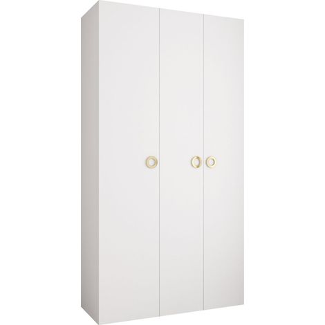 Armario Hartford 544, Blanco, 246x130x52cm, Puertas de armario: Con bisagras, Número de estantes: 6